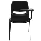 Flash Furniture - Chaise coquille ergonomique rembourrée noire avec accoudoir-tablette rabattable pour gauchers-Ensemble de 5 chaises multi-usages à accoudoir-tablette