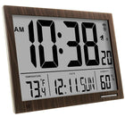 Marathon - Horloge atomique numérique Slim-Jumbo, bois-AFFICHAGE SLIM JUMBO : seulement 1 po d'épaisseur, avec chiffres de 4,5 po, facilitant le visionnement