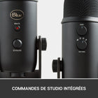 Blue Yeticaster Professional Broadcast Bundle - Black-Polar Patterns: cardioid, bidirectional, omnidirectional, stereo
