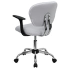 Flash Furniture - Fauteuil fonctionnel H2376FWHTARMS, dossier mi-dos, mailles, accoudoirs fixes, blanc-Siège et dossier rembourrés en maille