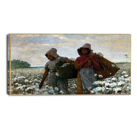 Designart – Toile imprimée, Les cueilleuses de coton, Winslow Homer, 3 panneaux (PT5020-40-20)-Impression