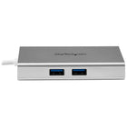 StarTech ® Adaptateur multiport USB-C pour portatifs, argent et blanc (DKT30CHPDW)-Alimentez simultanément l'adaptateur multiport et votre ordinateur portatif, à l'aide de l'adaptateur d'alimentation USB-C de votre ordinateur portable (prise en charge de la spécification USB Power Delivery 2.0)