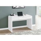 Monarch Specialties - 7580 Bureau 48 po L - Blanc Lustre/Tiroir D'Entreposage-Assemblage requis: instructions illustrées et tout le matériel sont fournis pour des raisons pratiques (outils supplémentaires peuvent être nécessaires)