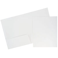 JAM PaperMD – Chemises de présentation à 2 pochettes plastifiées et lustrées, blanc, 25/paquet-Chemises en papier cartonné blanc lustré