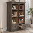 Sauder - 435754 La Collection Sonnet Springs Bibliothèque - Finition Pebble Pine-Assemblage rapide et facile avec des moulures coulissantes et un système de tiroir à verrouillage en T.