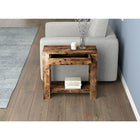 Safdie & Co. 24L Table D’Appoint - Bois Brun Récupéré 1 Tiroir 1 Étagère-Un tiroir de rangement et une étagère pour vous garder organisé.