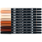 Tombow - Stylos à double pointe, couleurs portrait, paq./10-Pour les artistes, illustrations, petits dessins, ou pour écrire son journal, pratiquer son écriture