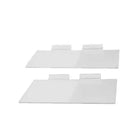 Eddie's - Tablette plate pour cloison à lamelles - 4 po de profondeur x 10 po de longueur - Transparente - 12/paquet-Clair