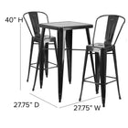Flash Furniture – Ensemble avec table bistro et 2 tabourets, intérieur/extérieur, métal, noir (CH31330B230GBBK)-Pour une utilisation intérieure et extérieure