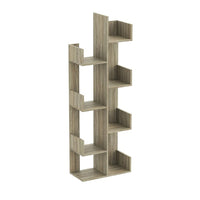 Safdie & Co. 57H Étagère À Livres - Taupe Foncé 8 Concept Étagère Décalé-Parfait pour garder votre espace de vie organisé à tout moment.