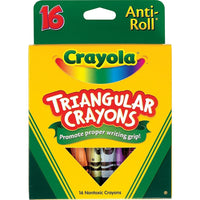 Crayola - Crayons Triangle - couleurs assorties, Lot de  6 paquets de 16-Les crayons triangulaires combinent l'avantage anti-roulement avec l'adhérence nécessaire pour le développement d'une bonne adhérence d'écriture
