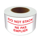 SPC - Étiquette 'Ne pas empiler' - 3po x5po - Rouge/Blanc - 500/rouleau-500/rouleau