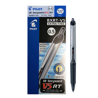 Pilot - Stylos à bille roulante Hi-Tecpoint Grip V5, pointe rétractable, noirs, paq./12-Stylo à bille roulante à pointe en aiguille  