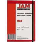 JAM PaperMD – Cahiers de notes à couverture rigide avec fermeture à bande élastique, 5 7/8 x 8 1/2 po, rouge, 2/pqt-2 par paquet