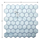 CTG Brands Hexagon Wall Tile, 10" x 10", White Marble, 6 Pack-6