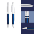 A.T. Cross - Stylo à bille Calais, chrome et bleu-Les stylos Cross sont des cadeaux parfaits depuis plusieurs générations et sont fièrement offerts dans une boîte-cadeau de qualité supérieure. 