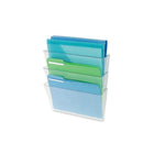 Deflect-O – Porte-documents DocuPocket® mural empilable, format lettre, transparent-Reliez tout simplement les porte-documents au moyen des broches EZ Link pour créer un système de classement multipoches