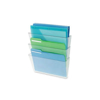 Deflect-O – Porte-documents DocuPocket® mural empilable, format lettre, transparent-Reliez tout simplement les porte-documents au moyen des broches EZ Link pour créer un système de classement multipoches