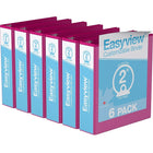Davis Group Super offre Easyview, Reliure View à anneaux ronds 2 po, personnalisable, paquet de 6 - Rose-3 Reliure À Anneaux