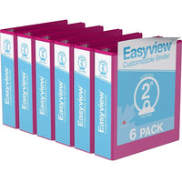 Davis Group Super offre Easyview, Reliure View à anneaux ronds 2 po, personnalisable, paquet de 6 - Rose-3 Reliure À Anneaux