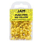 JAM Paper – Punaises, jaune, 100/paquet (2242959)-Punaises en plastique standard