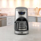 Kenmore - Elite Cafetière programmable de 12 tasses avec filtre-Carafe en verre allant au lave-vaisselle et exterieur en acier inoxydable noir et attrayant facile à nettoyer