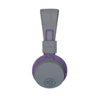 JLAB - JBuddies Studio Wireless On-Ear Kids Headphones - Grey/Purple-Coussinets Cloud Foam Avec Similicuir, Charnière Réglable De Qualité Industrielle, Bandeau Coussiné Avec Similicuir