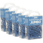 JAM Paper – Trombones géants, bleu pâle, 5 paquets de 75, total de 375 (221819034g)-Bleu pâle