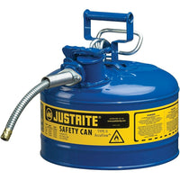 JustriteMD – Bidon de sécurité AccuFlowMC de type II, 5/8 x 11 1/2 x 12 po, bleu-Le mécanisme de déclenchement Safe-SqueezeMD exclusif d’AccuflowMC offre un débit régulier et un versement précis