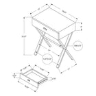 Monarch Specialties - 3263 Table D'Appoint - 24 po H/Taupe Fonce/Metal Chrome-Assemblage nécessaire