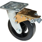 Kleton - Roulette Moulé, Pivotant Avec Frein, 6po (152,4 Mm), Caoutchouc, 500 Lb (227 Kg), paquet de 4-Dia. des trous de boulon 7/16po (11 mm)