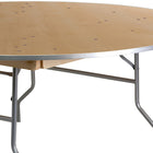 Flash Furniture – Table de banquet pliante de 72 po de diamètre avec rebords en métal, bois clair (XA72BIRCHM)-Places assises jusqu'à 10 adultes