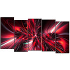 Designart – Imprimé sur toile, moderne, implosion rouge, 5 panneaux (PT3032-1084)-Impression