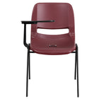 Flash Furniture – Chaise coquille ergonomique avec tablette rabattable à droite, bourgogne (RUTEO1BYRTAB)-Chaise à accoudoir-tablette multi-usages