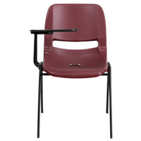 Flash Furniture – Chaise coquille ergonomique avec tablette rabattable à droite, bourgogne (RUTEO1BYRTAB)-Chaise à accoudoir-tablette multi-usages