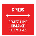Mark Maker Français Extension pour porte-noms 2 3/4 "x 2 3/4" - 6 pieds, restez une distance de 2 mètres - Pack de 10-Badge français