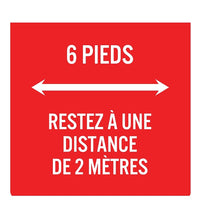 Mark Maker Français Extension pour porte-noms 2 3/4 "x 2 3/4" - 6 pieds, restez une distance de 2 mètres - Pack de 10-Badge français