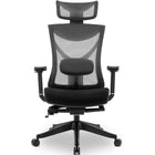 MotionGrey - AirGlide Series - Chaise de bureau ergonomique pour bureau d'ordinateur executif - Noir-Dos en maille pour la respirabilite, siege en tissu à tissage serre, coussin en mousse moulee à froid pour le soutien.