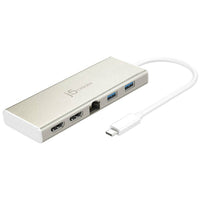 J5Create Mini-Station d’accueil USB-C double HDMI-Ethernet / Concentrateur USB 3.1 / Power Delivery 2.0