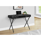 Monarch Specialties - 7793 Bureau 42 po - Marbre Noir/Metal Noir-Bureau de fabrication solide qui apporte une touche d'élégance à votre espace de travail à domicile de votre petite maison, appartement ou condo