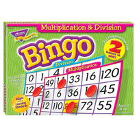 TREND enterprises Inc. - Multiplication & Division Bingo Game, 1re à 6e année-Ensemble de cartes de bingo, de jetons et d'instructions de l'enseignant pour mesurer les progrès des élèves avec les techniques de multiplication et de division