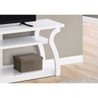 Monarch Specialties - 2665 Meuble Tv - 60 po L/Blanc-Concept ouvert avec 3 niveaux accueille la plupart des televiseurs lorsqu'ils sont centres sur la tablette superieure et offre beaucoup d'espace de rangement pour d'autres equipements de centre de divertissement