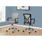 Monarch Specialties - 7461 Chaise De Bureau - Gris/Base Chrome-Le dossier incurvé de conception ergonomique offreun soutien supérieur et une siège profond et extra-large généreusement rembourré fournit un confort exceptionnel