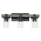 Elegant Designs 40 watts type A19 ampoule à culot moyen lanterne industrielle aspect bois restauré vanité de bain 3 lumières-Garantie limitée d'un an