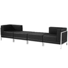Flash Furniture – Mobilier modulaire HERCULES Imagination, chaises et pouf, cuir noir, 4 modules (ZBIMAGSET7)-113 larg. x 28 prof. x 27,25 haut. (po)
