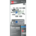 Avery - The Mighty Badge cmpatible avec les imprimantes  à jet d'encre - Argent - 4 par paquet-Argent