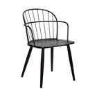 Armen Living - Bradley Cadre Acier Chaise d’appoint - Noir-Chaise de salle à manger