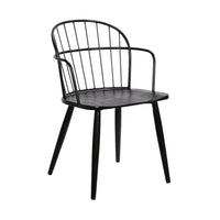 Armen Living - Bradley Cadre Acier Chaise d’appoint - Noir-Chaise de salle à manger