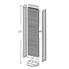 Azar Displays – Prés sol panneau perforé, 2 côtés, 16 larg. x 60 prof. po, filières C, bs rotat 16 po, transparent (700256-CLR)-Hauteur totale de 61 po
