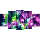 Designart – Tableau sur toile contemporain à motif brillant, vert et mauve, (PT3061-373)-Imprimé